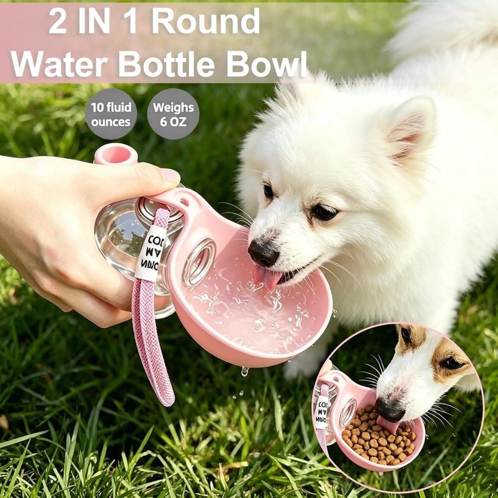 Portable Dog Water Bottle with Bowl