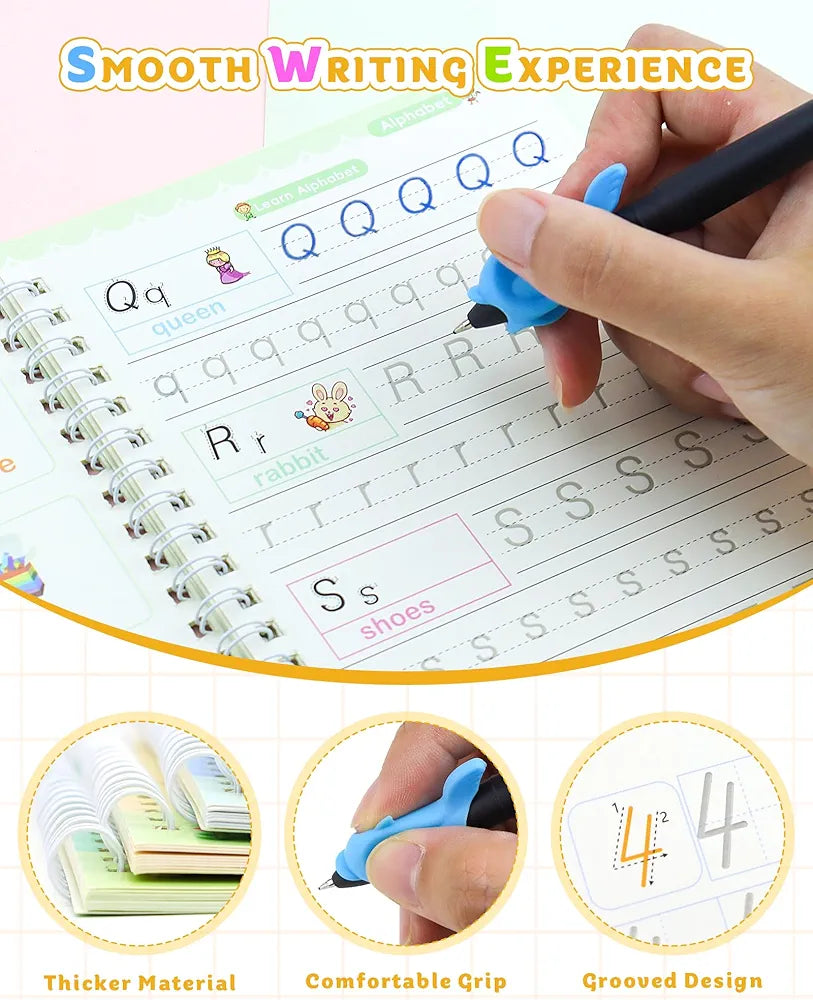 Reusable Magic Ink Copy Books for Kids (Pack of 5) – Auto Erase Handwriting Practice Books with 3 Magic Pens & 20 Refills | Writing, Drawing & Learning Set