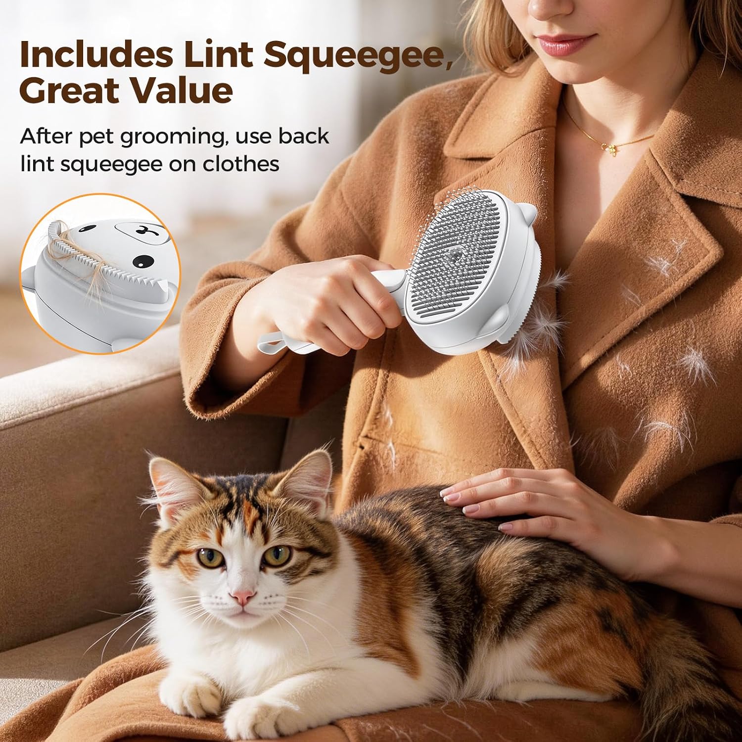 Steam Self-Cleaning Pet Brush