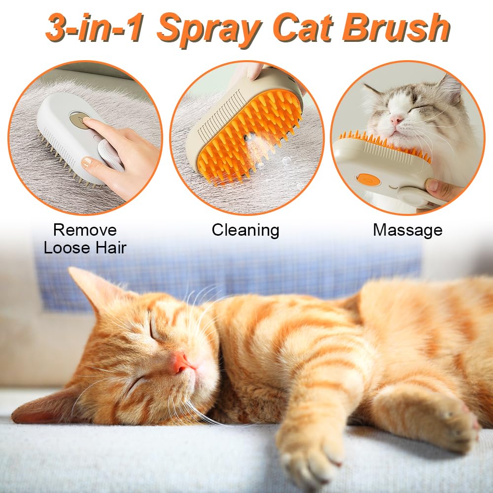 Cat Steam Brush For Shedding