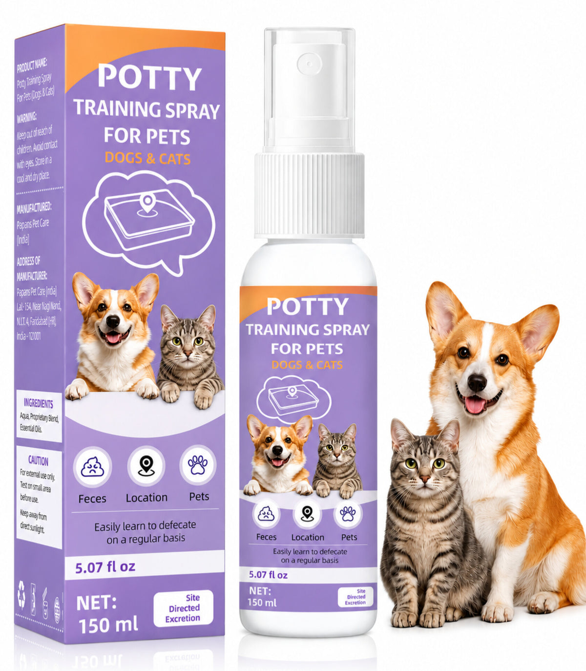 Pet Potty & Toilet Training Spray 150ml – Teach Your Pet the Right Spot