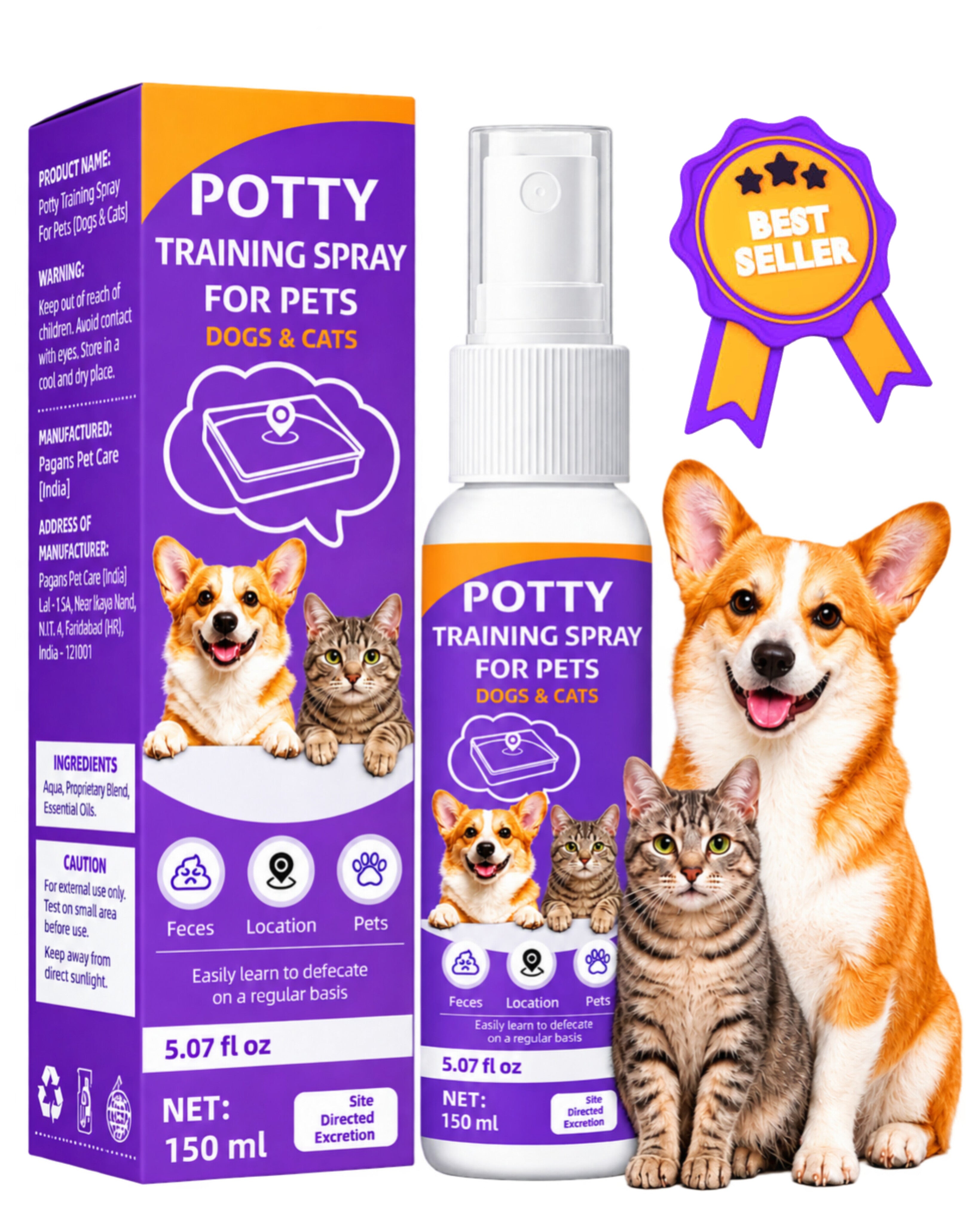 Pet Potty & Toilet Training Spray 150ml – Teach Your Pet the Right Spot